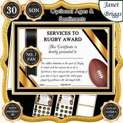 RUGBY Humorous A5 Certificate & Ages Card Kit