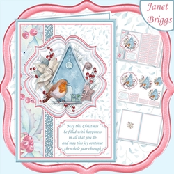 ROBIN & BIRDHOUSE Christmas A5 Portrait Pyramage & Insert Kit