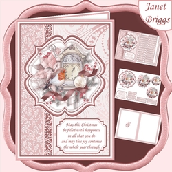ROBIN & CLOCK Christmas A5 Portrait Pyramage & Insert Kit