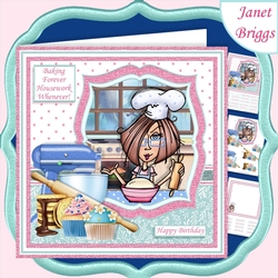 BAKING FOREVER HOUSEWORK WHENEVER Humorous 7.5 Decoupage Kit