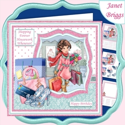 SHOPPING FOREVER HOUSEWORK WHENEVER Humorous 7.5 Decoupage Kit