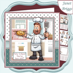 HOLY CRÊPE YOURE HOW OLD Humorous 7.5 Decoupage Card Kit