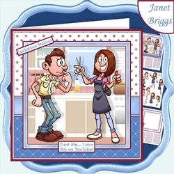 LOCKDOWN HAIRCUT 7.5 Humorous Decoupage Card Kit