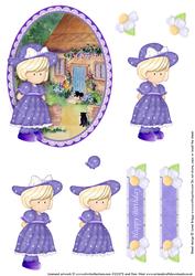 Country Girl Oval Easel Card Part 2