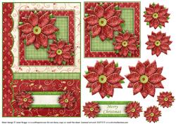 Simply Poinsettia Card Front and Decoupage