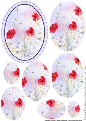 Meadow Poppies Easel Card and Pyramid Part 1