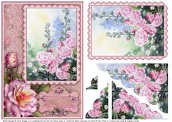 Hollyhocks and Roses Wavy Corner Stacker