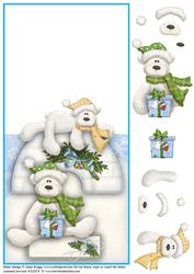 Polar Bear Fun Christmas Over the Edge Card and Decoupage