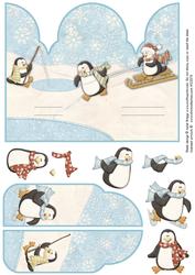 Christmas Gatefold Pop Up Penguin Fun