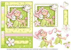 Petal Pixie Card Front and Decoupage