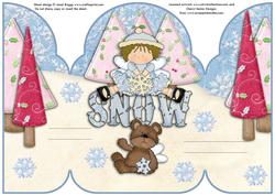 A5 Gatefold Pop Up Christmas Snow Fairies Part 1