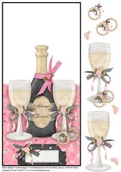 Wedding or Anniversary Champagne Over the Edge Card