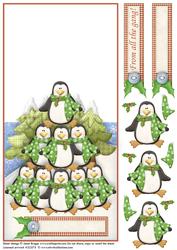 Christmas Penguin Tree Over the Edge Card