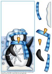 Penguin and Snowflake Over the Edge and Decoupage