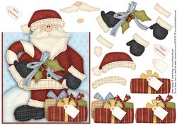 Santa and Candy Cane Over the Edge Card