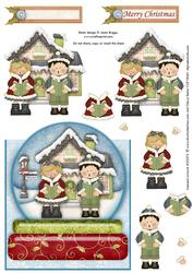 Snow Globe Carol Singers Over the Edge and Decoupage
