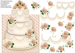Wedding Cake Over the Edge Card and Decoupage