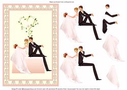 Wedding Day - Bride & Groom Topper & Decoupage