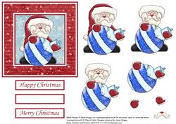 Santa and Bauble Topper and Decoupage