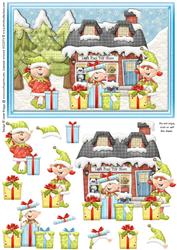 Santa's Little Helpers Card Front and Decoupage