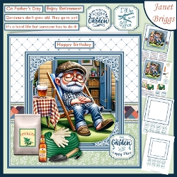 cup1377924_68 - GARDEN SNOOZE Humorous 7.5 Card Kit & Optional Decoupage