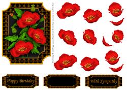 Poppies on Black Topper and Decoupage