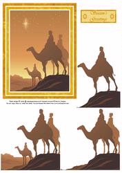 3 Wise Men / Kings in Gold Step by Step Decoupage