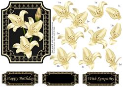 Cream Lilies on Black Topper and Decoupage