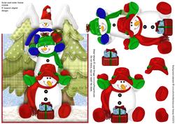 Snowman Pile Up Over the Edge Card and Decoupage