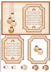 Elegant Christmas Baubles & Verse Card & Decoupage