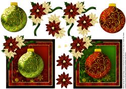 Metallic Bauble Toppers and Decoupage
