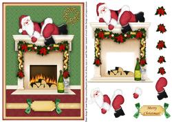 Merry Santa Claus Christmas Topper & Decoupage