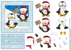 Chilled Penguins Topper and Decoupage