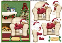 Ted Waiting for Santa Topper & Decoupage