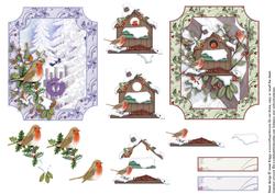 Robin Scenes Christmas Toppers and Decoupage