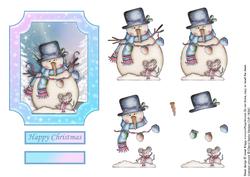 Hand Painted Snowman Christmas Topper & Decoupage