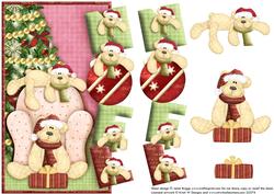 Christmas Bears Lounging Over the Side and Decoupage