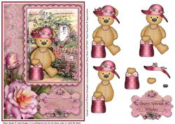 Rosemary Bear All Dressed Up Decoupage