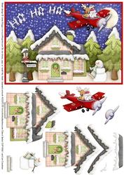 Santa's Flight Christmas Card Topper and Decoupage