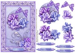 Winter Roses Card Front and Decoupage