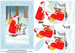 Santa in the Woods Card Front & Decoupage