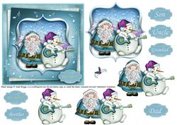 Snowman Rock Christmas Topper and Decoupage