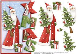 Contemporary Santa Over the Side & Decoupage
