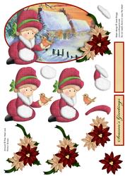 Country Girl and Robin Christmas Decoupage
