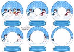Snowmen Snow Globe Tunnel Decoupage
