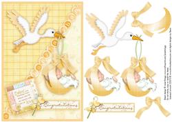 New Baby Boy or Girl & Stork Decoupage