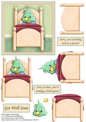 Sick as a Parrot Get Well Soon Decoupage