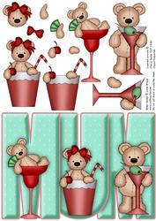 Cocktail Bears - Mum Shape with Decoupage
