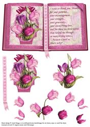 Tulips Book Topper Mum Birthday Mother's Day