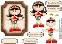 Wonder Mum Topper and Decoupage